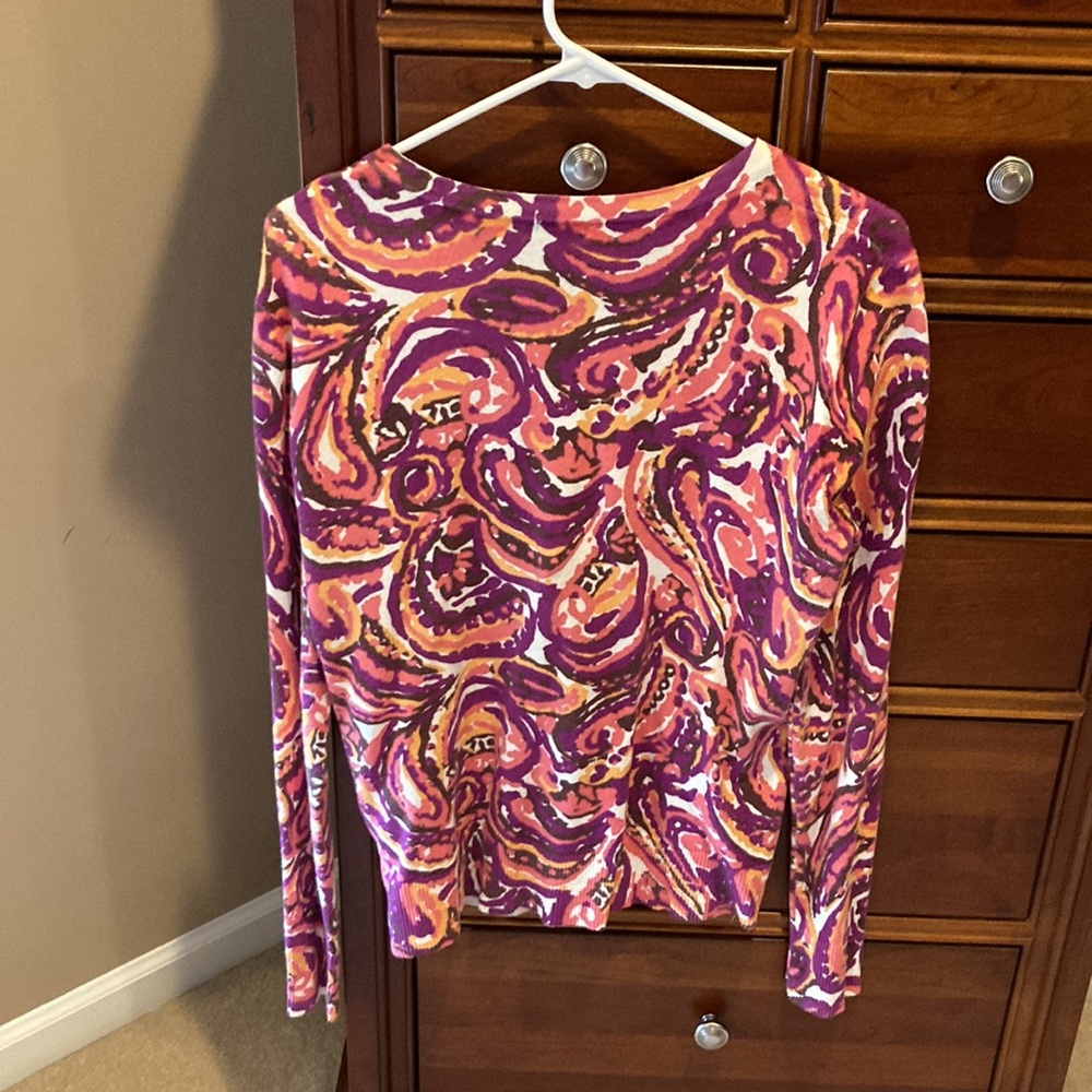 Merona button up cardigan, size XL, purple, pink, orange, brown, great for fall! - Picture 5 of 5